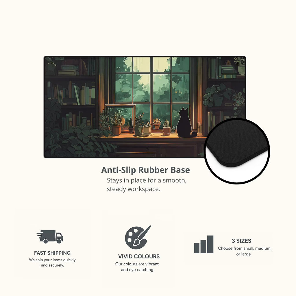 Lofi Cat Study Desk Mat