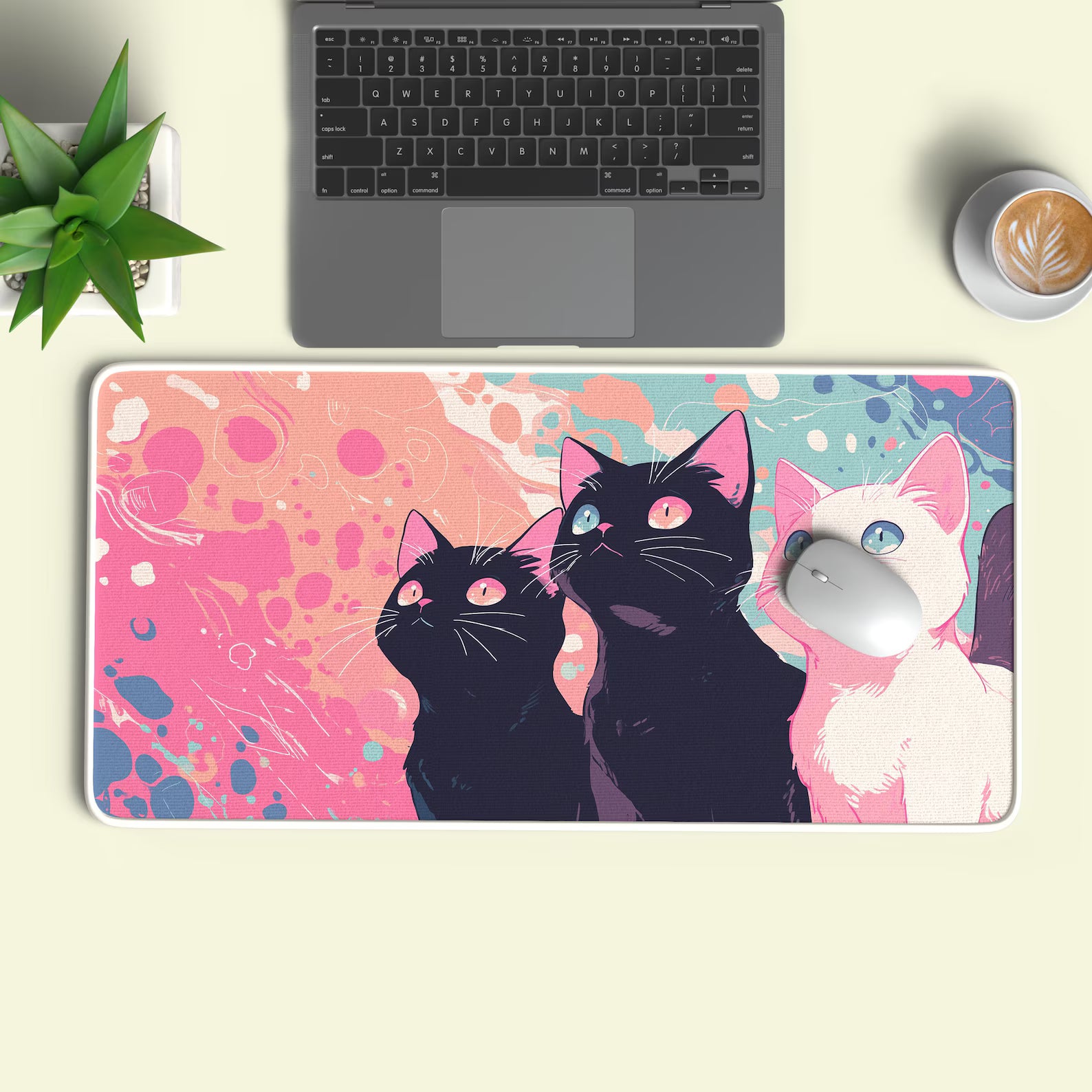 Kawaii Cats Desk Mat