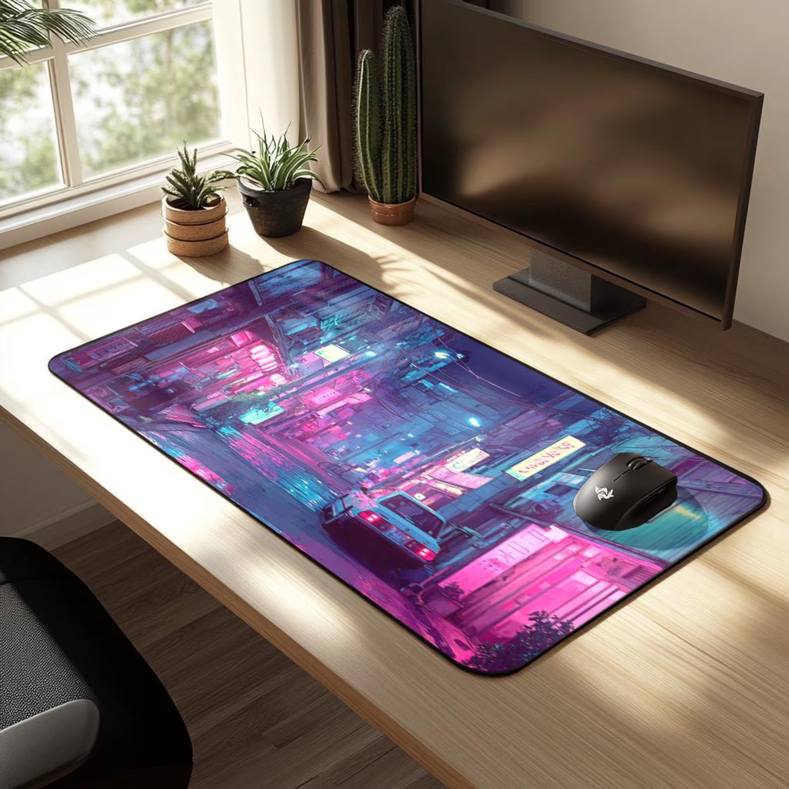 Neon Streets Desk Mat