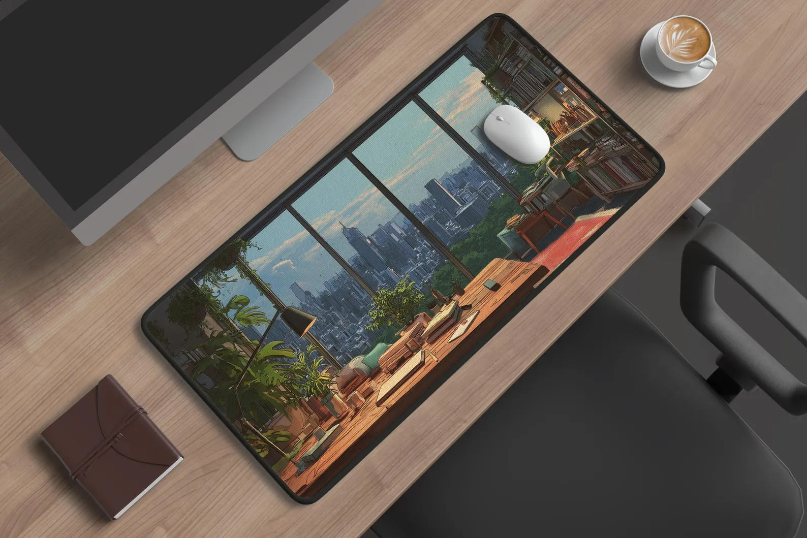 Lofi City Desk Mat